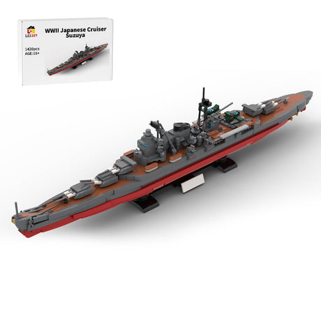1/300 Scale Military MOC WWII Japanese Cruiser Suzuya Building Blocks - LesDiy - Building Blocks