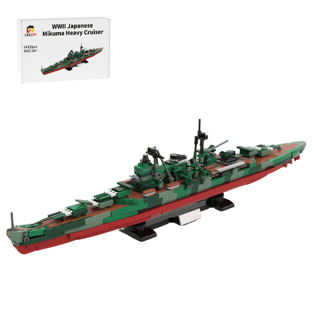 1/300 Scale Military MOC WWII Japanese Mikuma Heavy Cruiser Building Blocks - LesDiy - Building Blocks