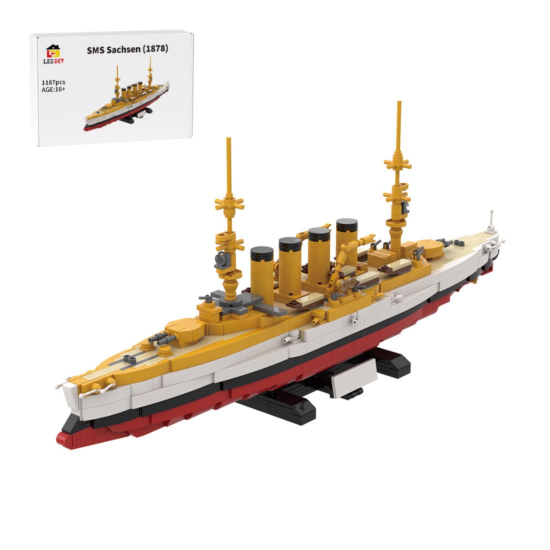 1/300 Scale SMS Scharnhorst Armored Building Blocks-LesDiy - 