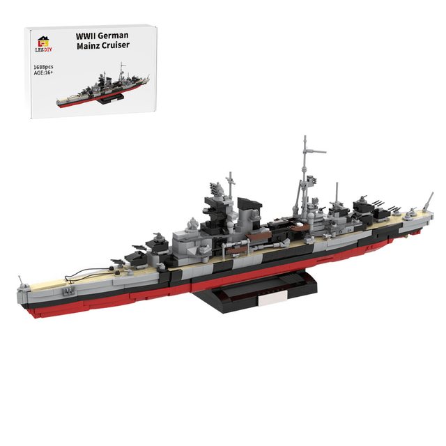 1/300 Scale WWII German Mainz Cruiser Building Blocks - LesDiy - 