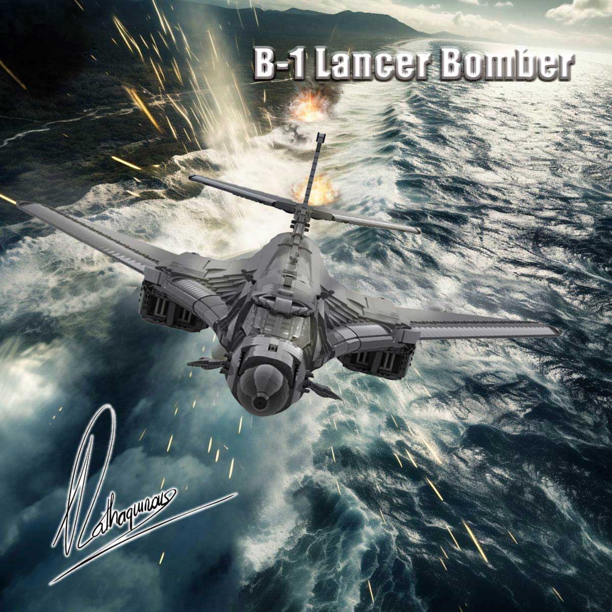 1/35 Scale B - 1 Lancer Bomber Military Theme Building Blocks - LesDiy - 