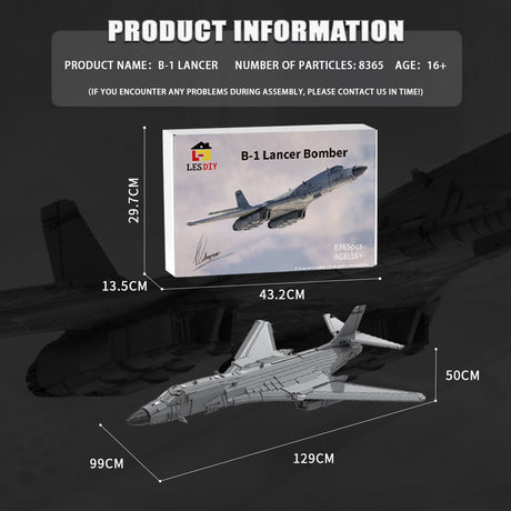 1/35 Scale B - 1 Lancer Bomber Military Theme Building Blocks - LesDiy - 