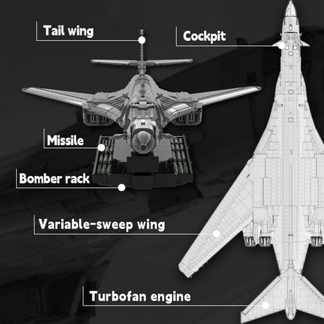 1/35 Scale B - 1 Lancer Bomber Military Theme Building Blocks - LesDiy - 