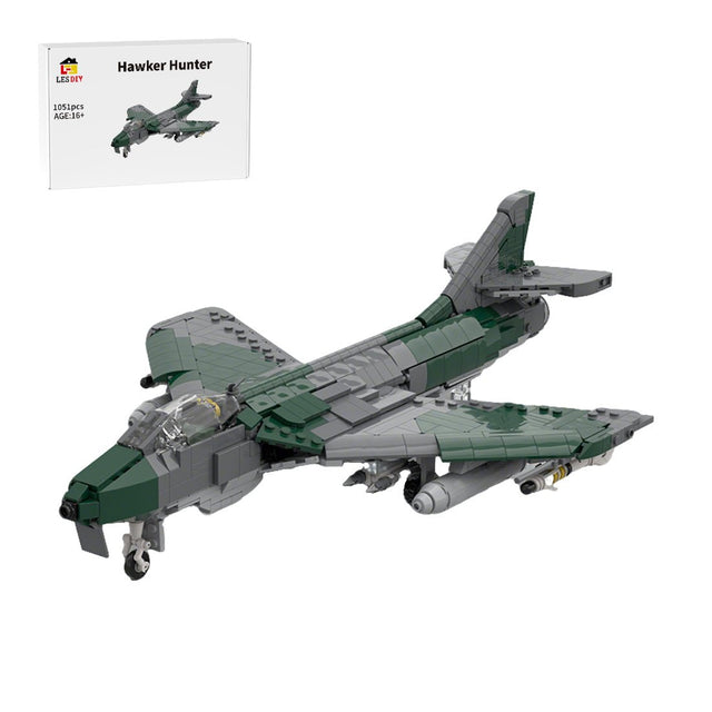 1/35 Scale British Subsonic Hawker Combat Fighter Building Blocks - LesDiy - Building Blocks