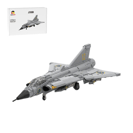 1/35 Scale Swedish J35D fighter Building Blocks - LesDiy - Building Blocks
