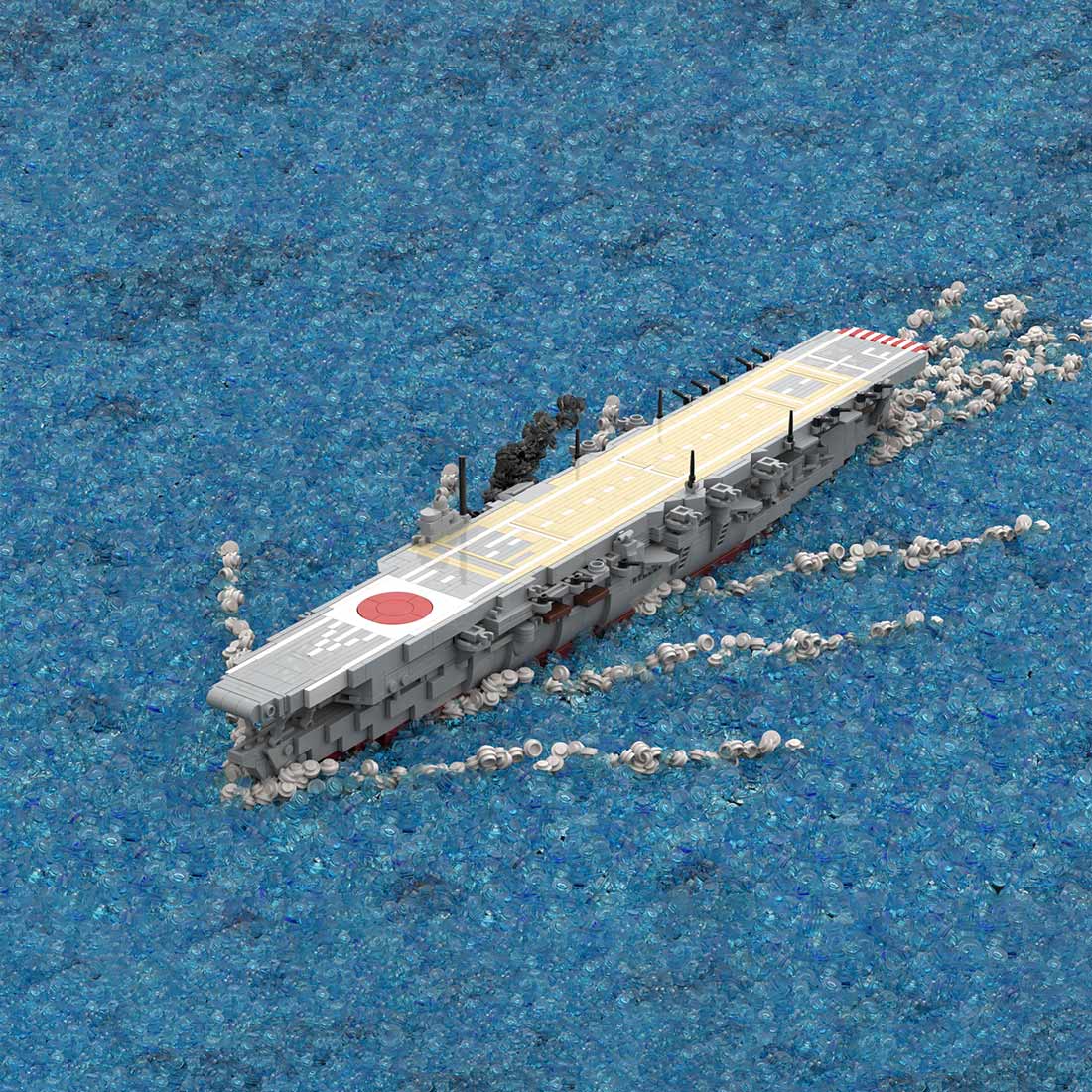1/485 Scale WWII Japanese Navy Aircraft Carrier Kaga Military Building Blocks - LesDiy - 