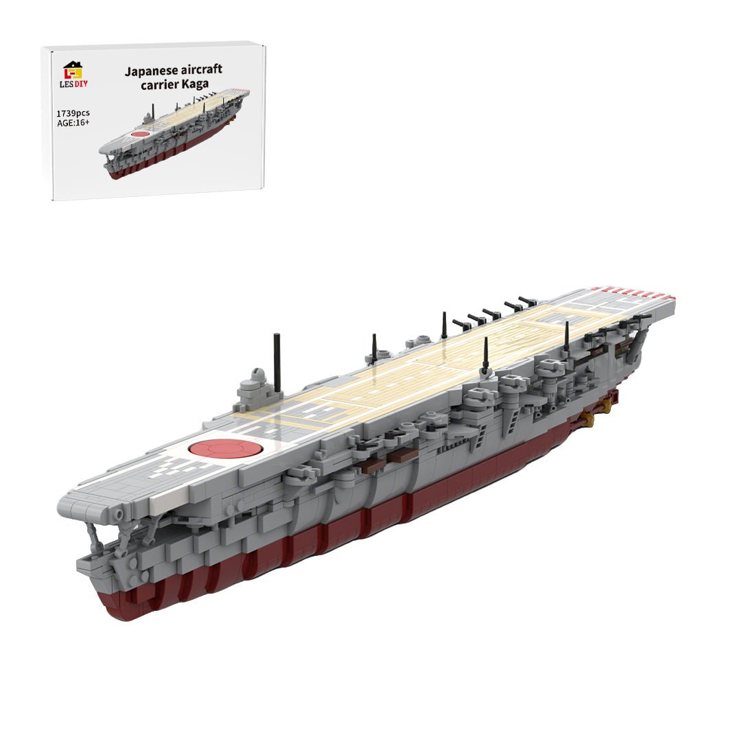 1/485 Scale WWII Japanese Navy Aircraft Carrier Kaga Military