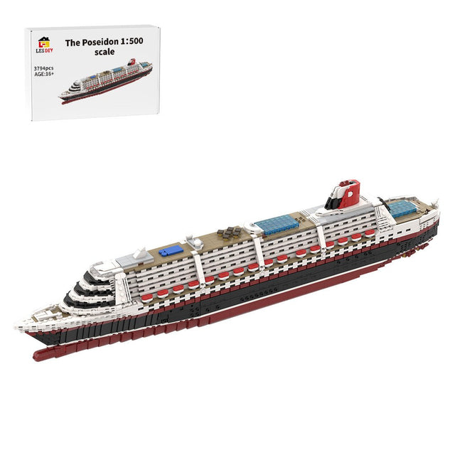1/500 Scale The Poseidon Modern Cruise Ship Building Blocks - LesDiy - building blocks - 