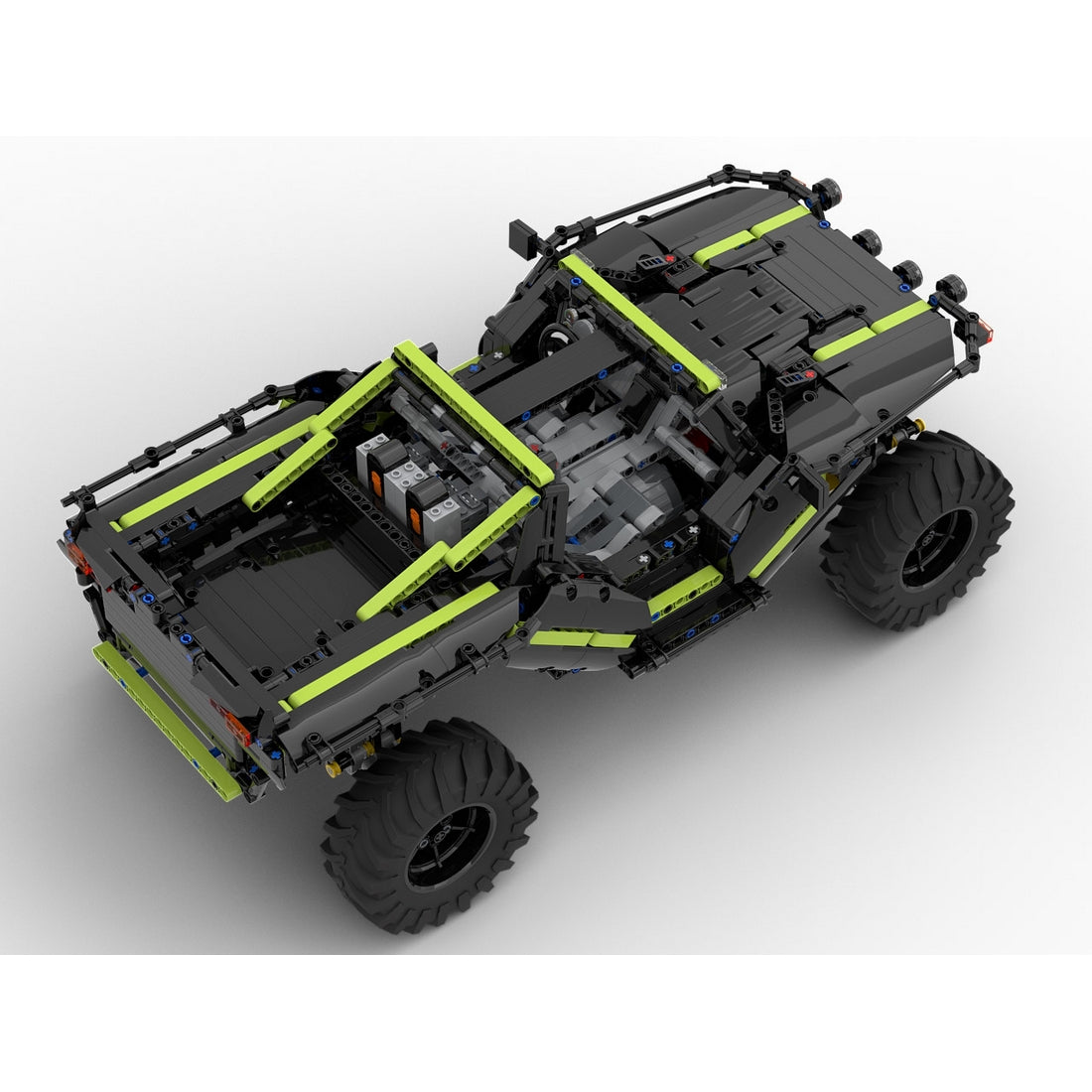 MOC-166891 + MOC-172968 Halo Warthog M12B RC Armored Off-Road Vehicle & Motorized Turret Building Blocks