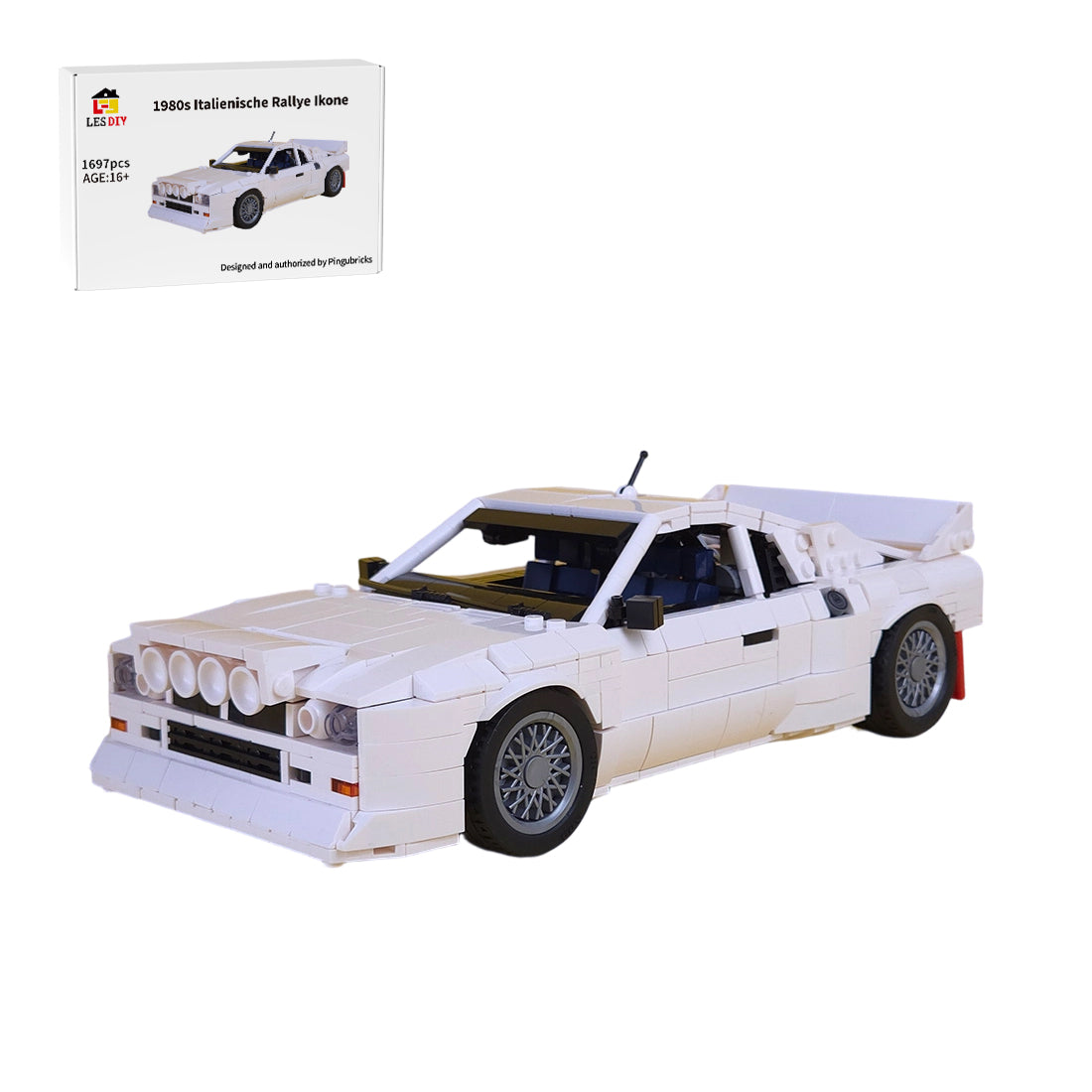 Italian Racing Legend Supercar Building Blocks (gobricks/white)