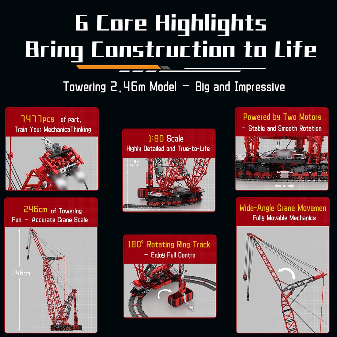 1/80 Scale Heavy Construction SK6000 Crane Building Blocks - LesDiy - Crane - 