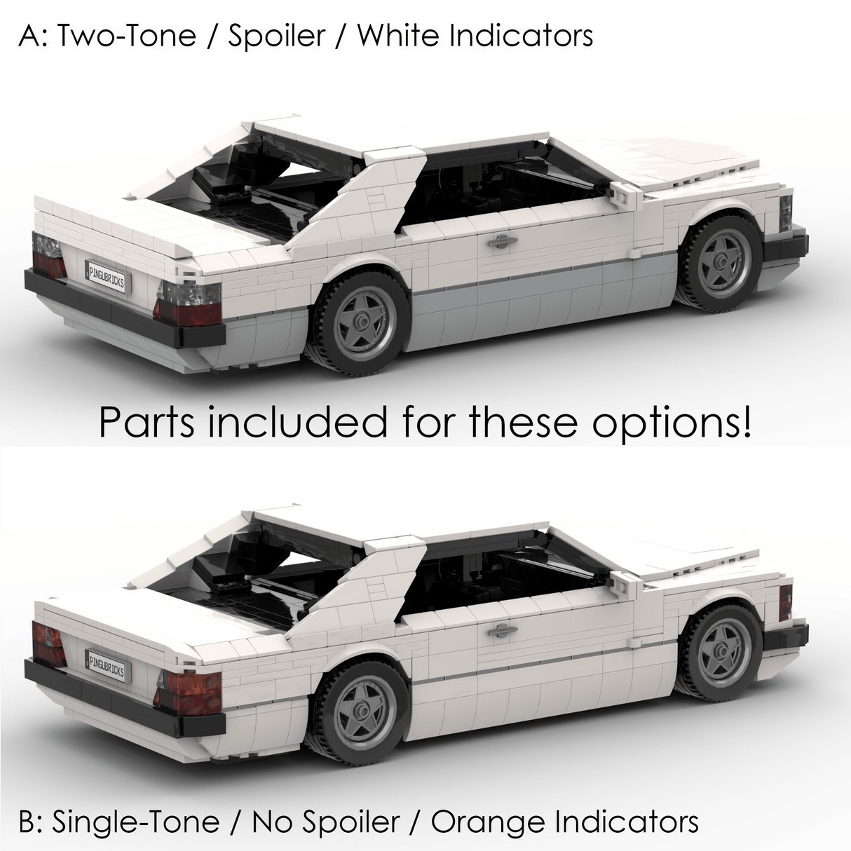 1980s German Grand Touring Coupe Building Blocks (Gobricks)-LesDiy-Building Blocks-1x building section (1x 1473 parts)