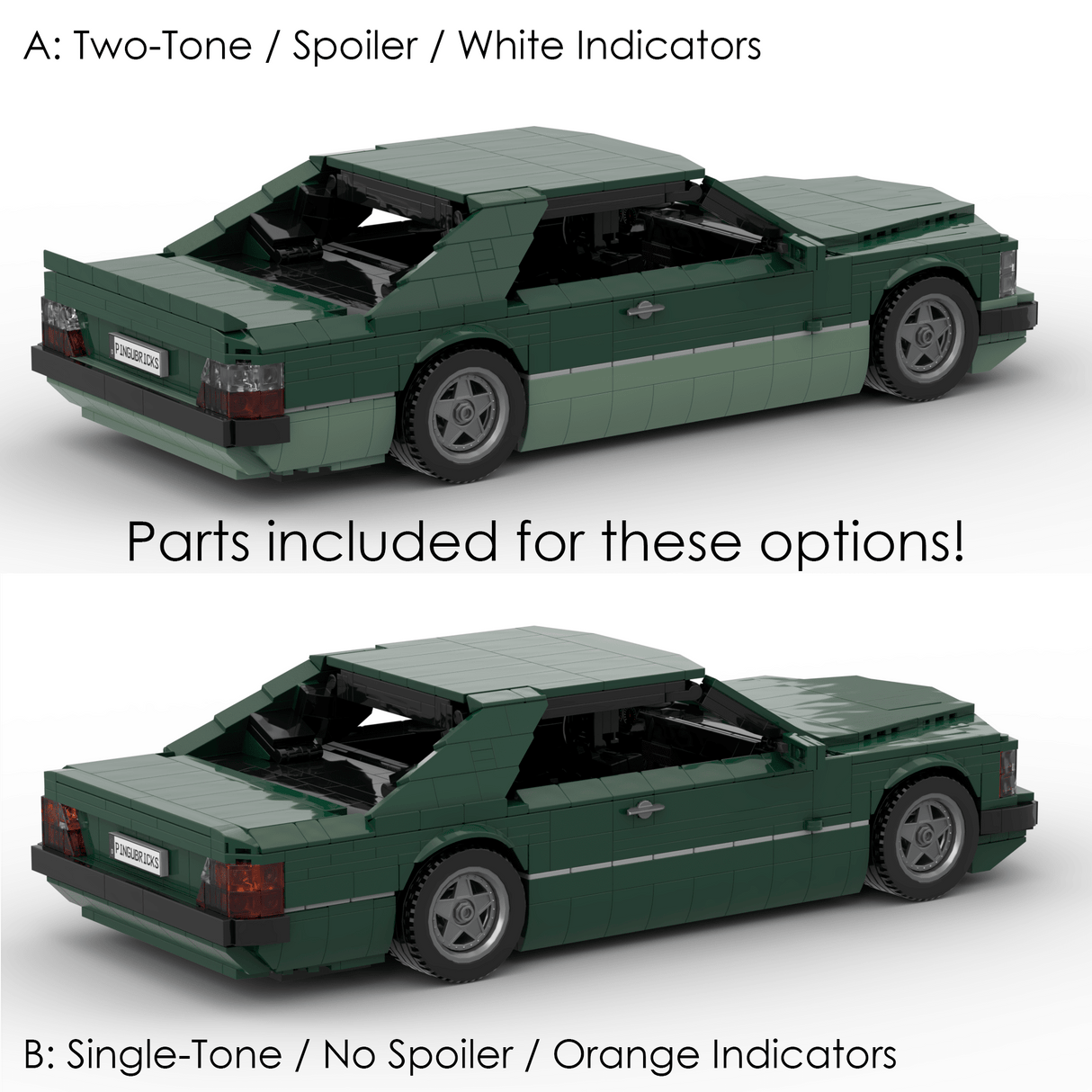 1980s German Grand Touring Coupe Building Blocks (Gobricks)-LesDiy-Building Blocks-1x building section (1x 1473 parts)