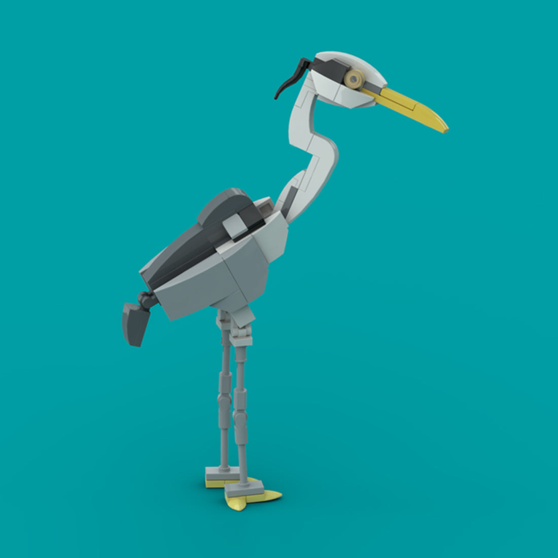 MOC-190229 Grey Heron Building Blocks