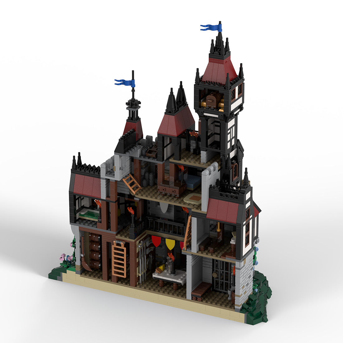Crimson Fortress Medieval Castle Building Blocks
