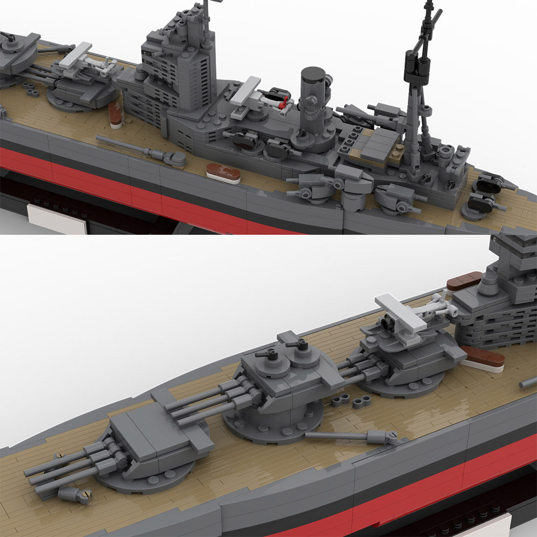 1/300 Scale Rodney Battleship of World War II British Military Building Blocks