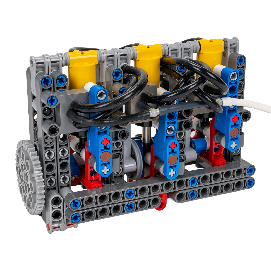 MOC-157730 + MOC-164704 3-Cylinder Pneumatic Engine & Hand Pump Building Blocks