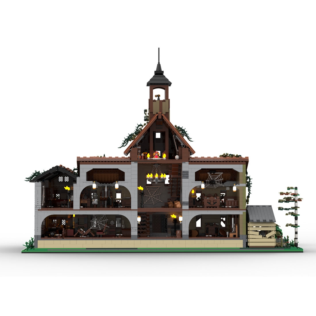 MOC-273998 Abandoned Medieval Manor Modular Building Blocks (Weathered Edition)