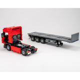 MOC-252296 European Cab-Over Heavy Truck & Self-Steering 3-Axle Trailer Building Blocks