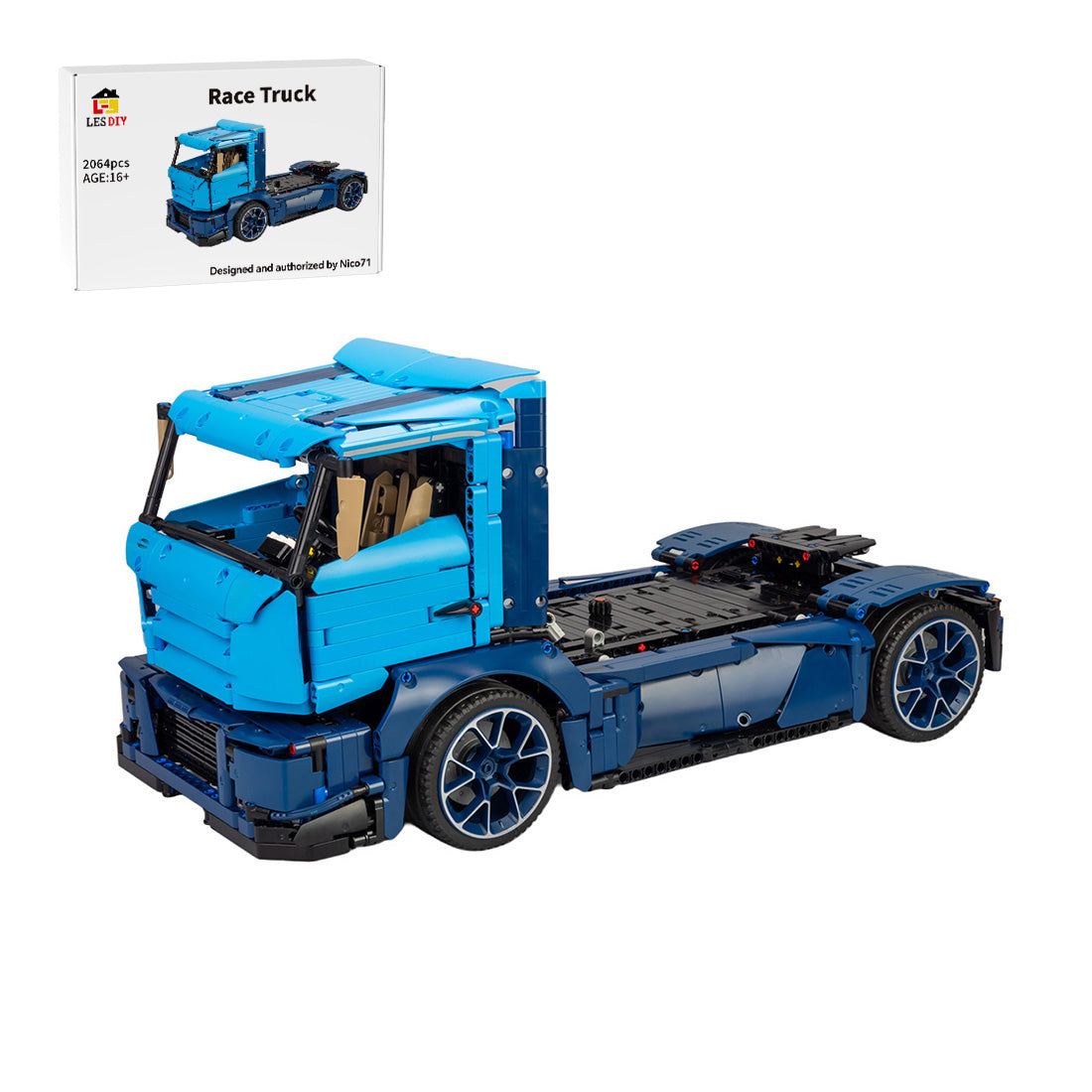 MOC-88792 8-Speed Race Truck Building Blocks