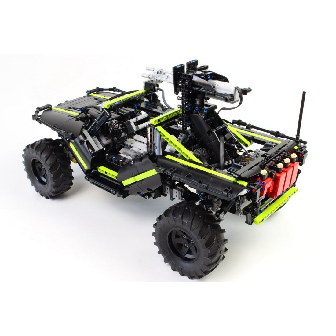 MOC-166891 + MOC-172968 Halo Warthog M12B RC Armored Off-Road Vehicle & Motorized Turret Building Blocks