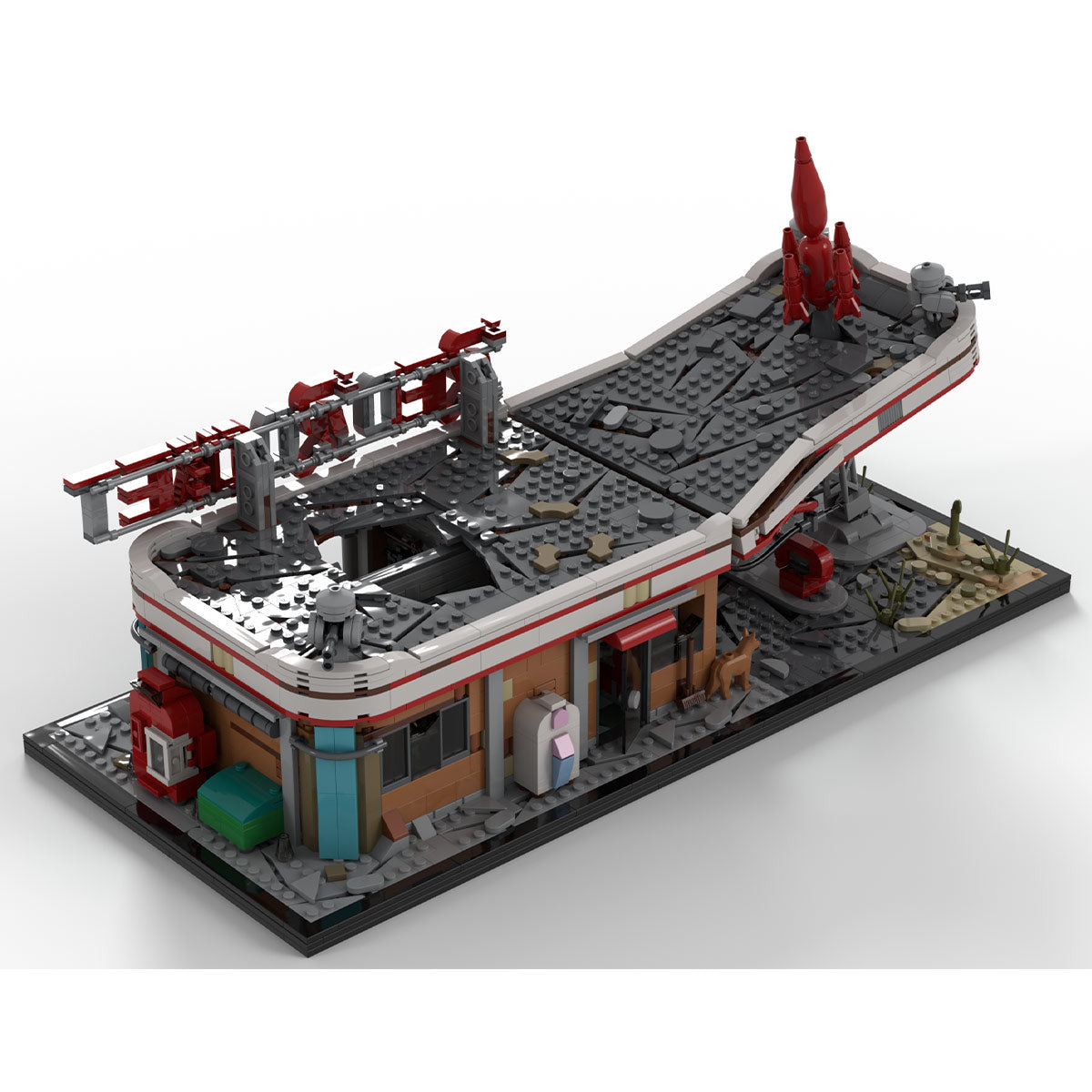 MOC-207430 Fallout Red Rocket Gas Station Building Blocks