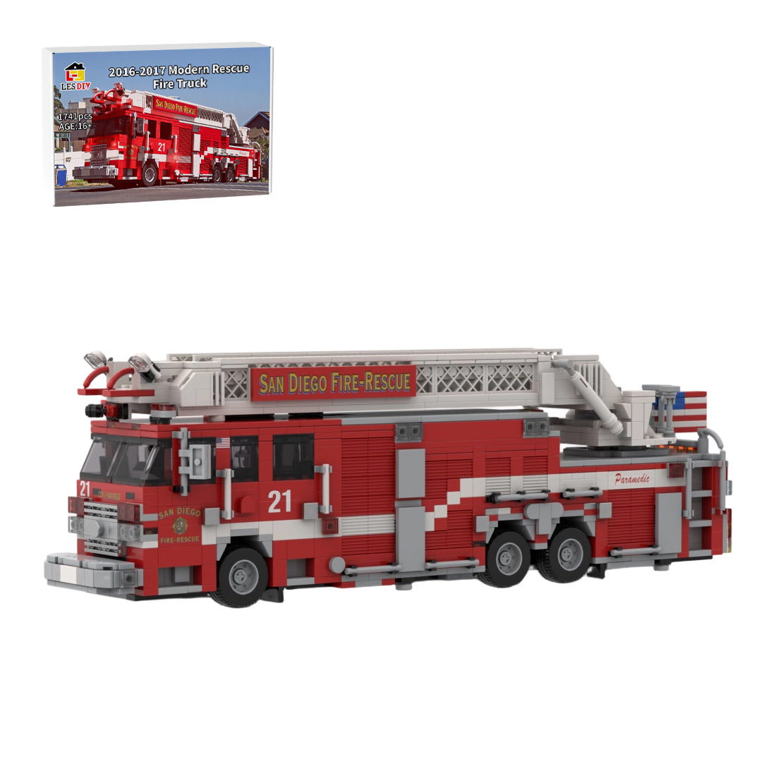 MOC-267135 2016-2017 Pierce Arrow XT Fire Truck RMA SDFR Building Blocks