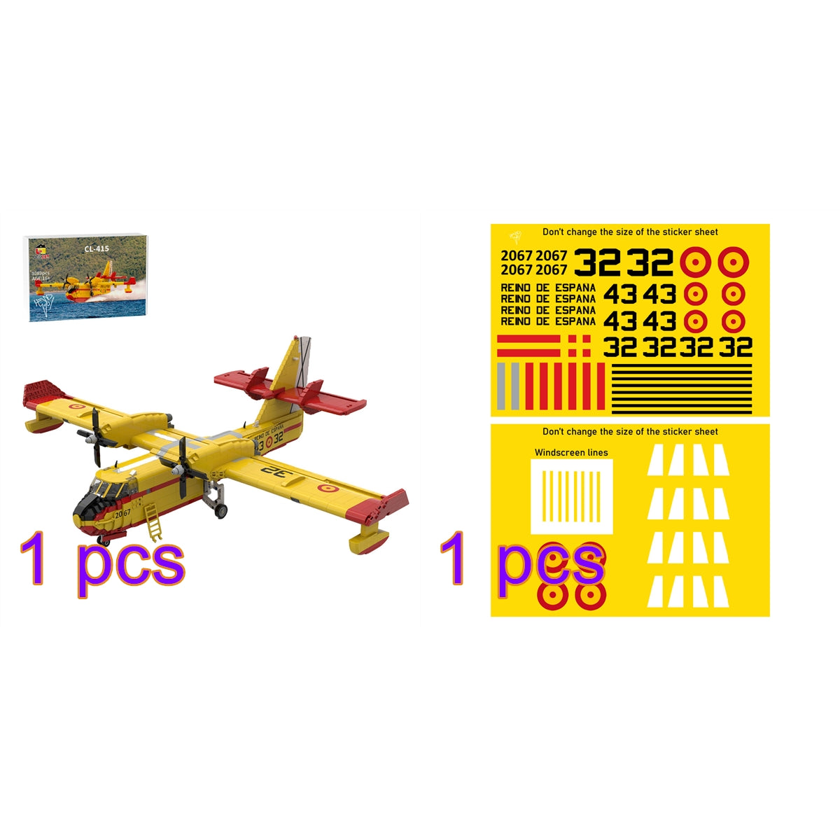 1/35 Scale Amphibious Firefighting Aircraft CL-415 Building Blocks