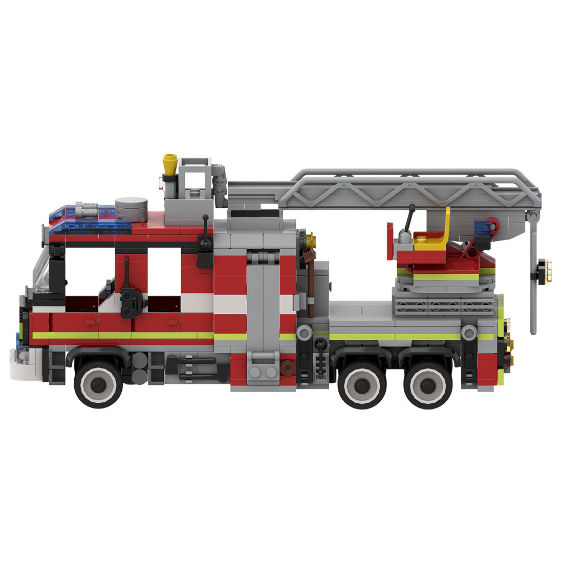 Emergency Vehicle with Ladder Fire Truck Building Blocks
