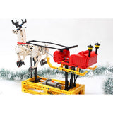 MOC-4121 Motorized Christmas Santa Sleigh & Reindeer Building Blocks