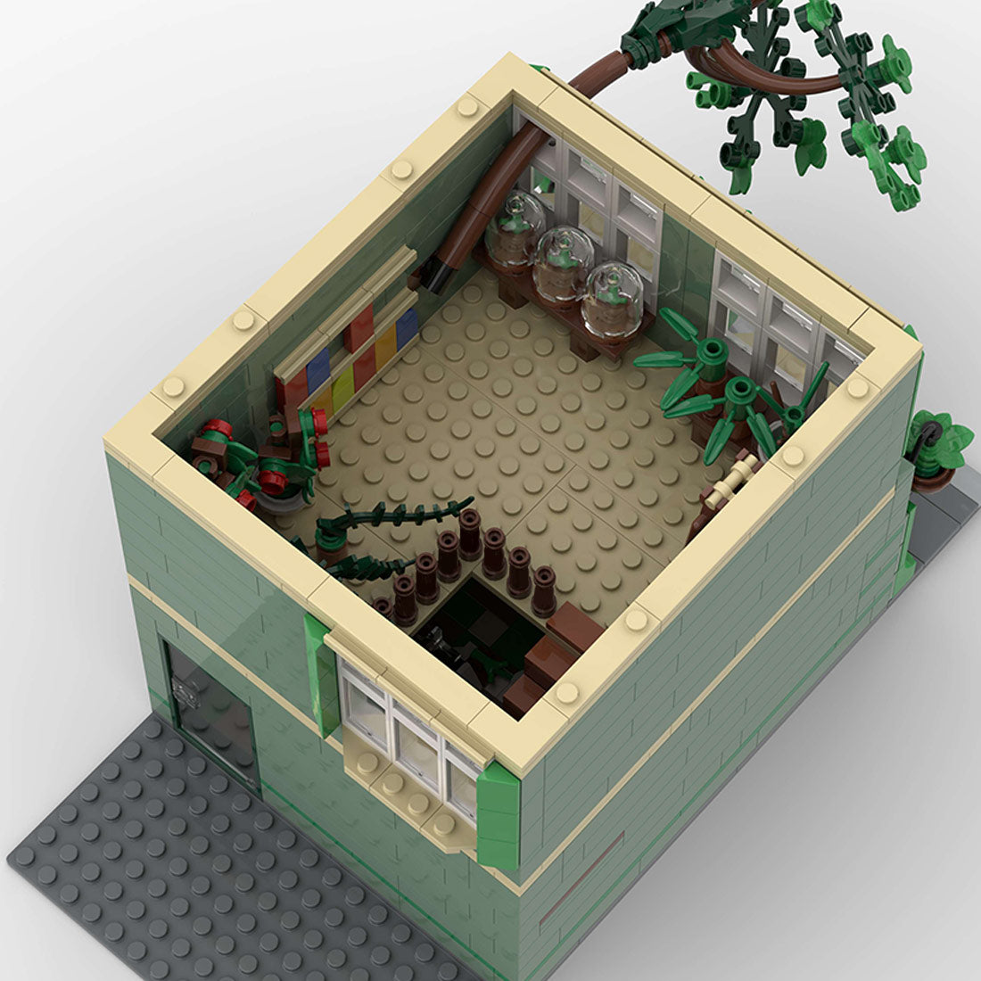 MOC-209268 Green Ivy Flower Shop Modular Building Blocks