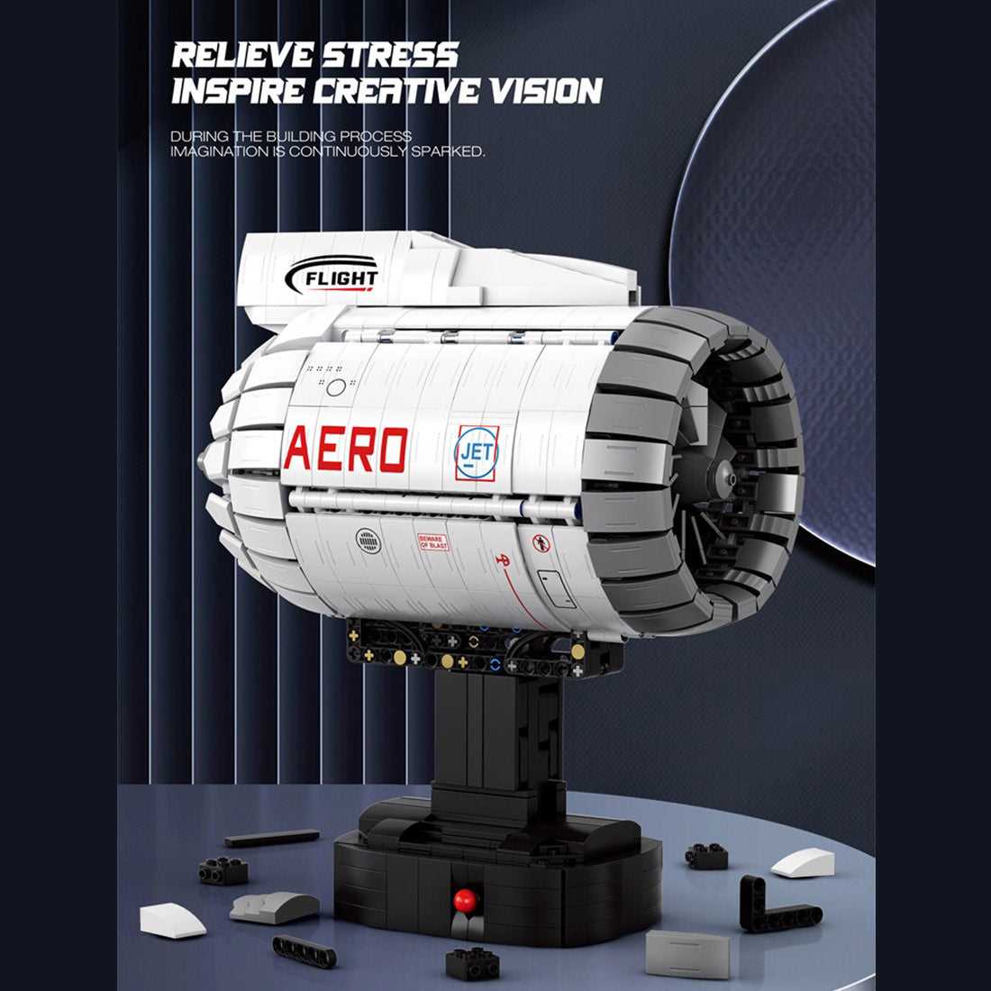 Mocsage Turbo Aircraft Engine Building Blocks Set