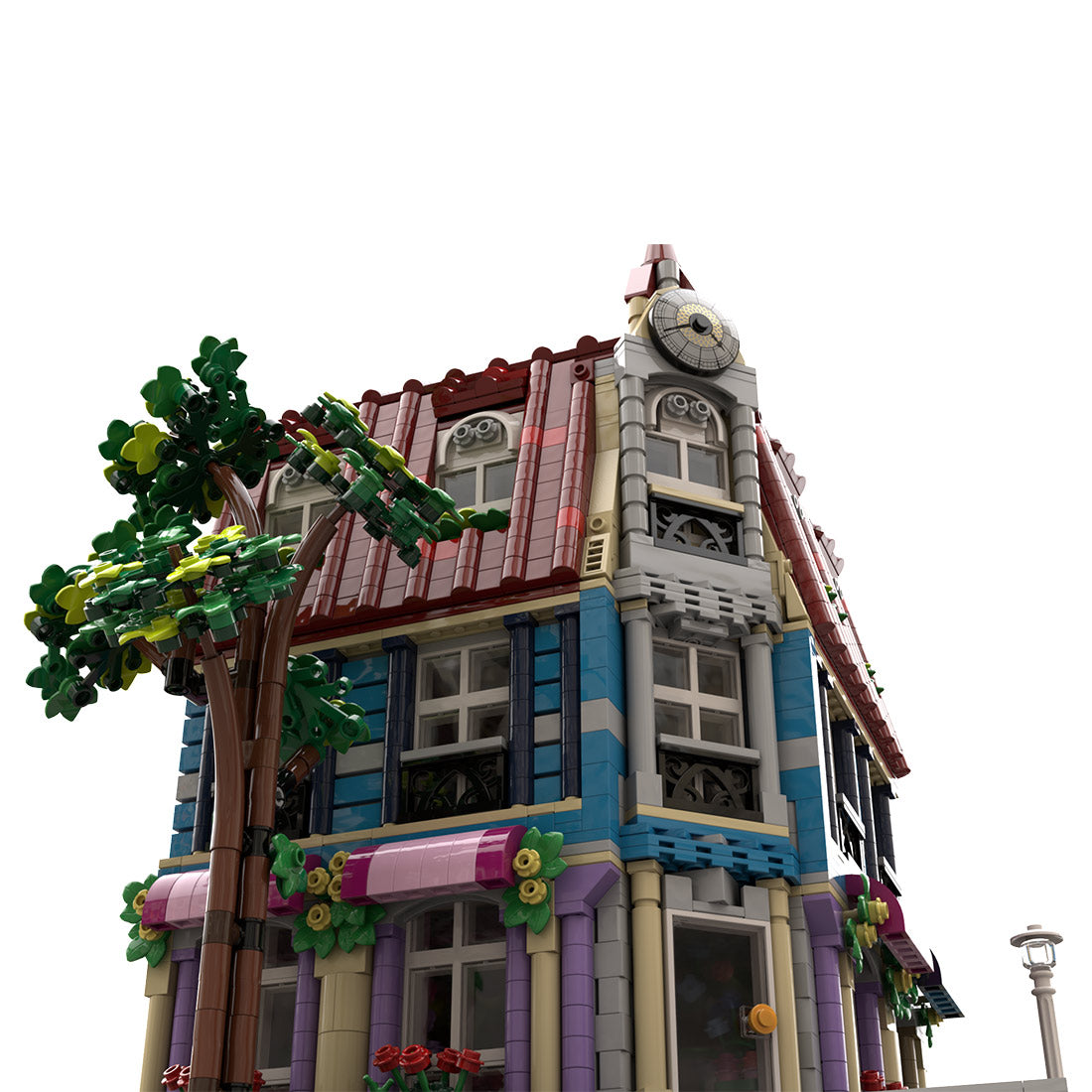 MOC-202599 Modular European Corner Flower Shop Building Blocks