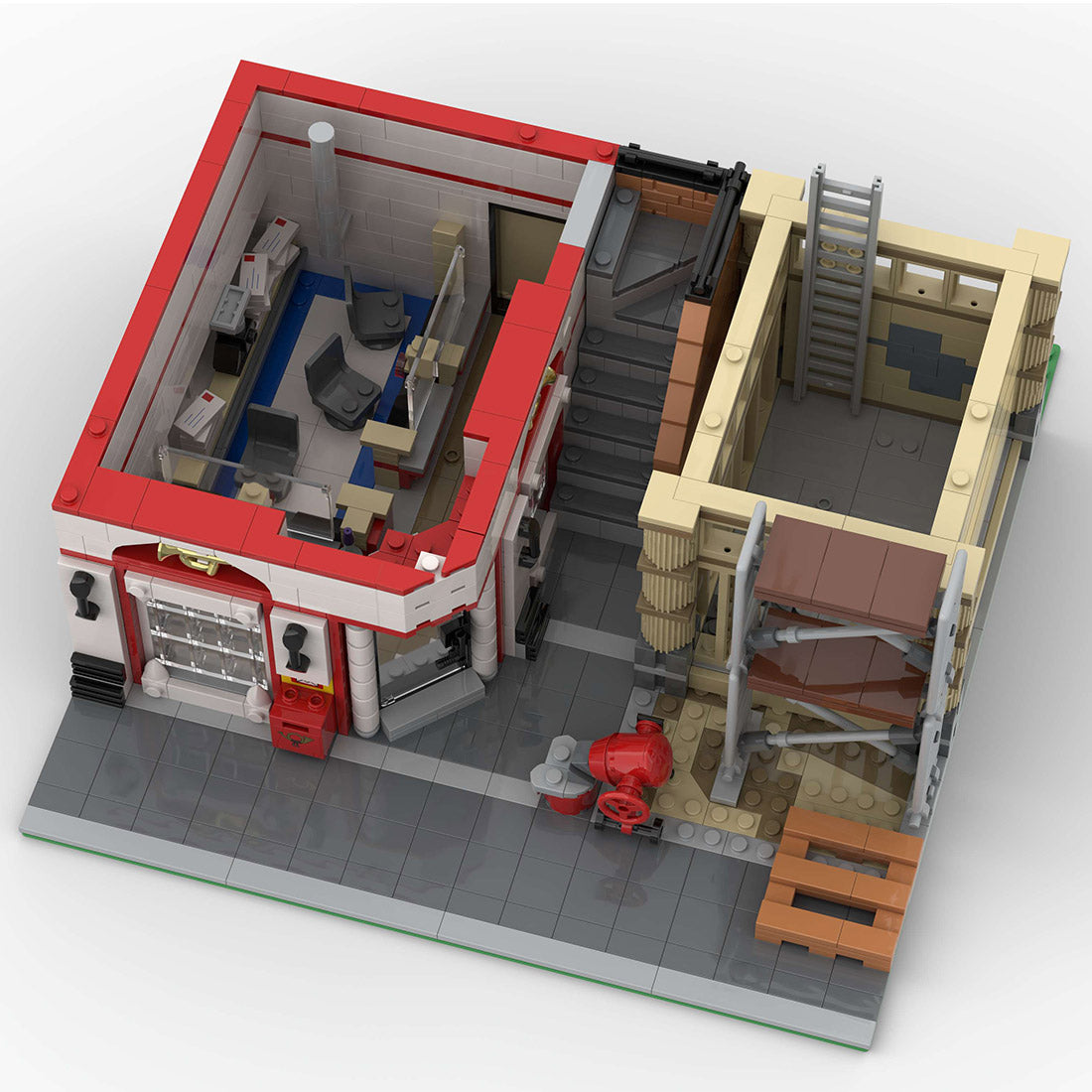 MOC-255310 Post Office & Construction Site Modular Building Blocks