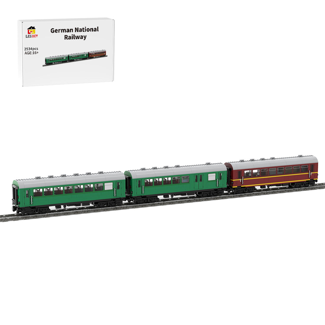 MOC-97676 Deutsche Reichsbahn 4-Axle “Reko” Coaches Building Blocks