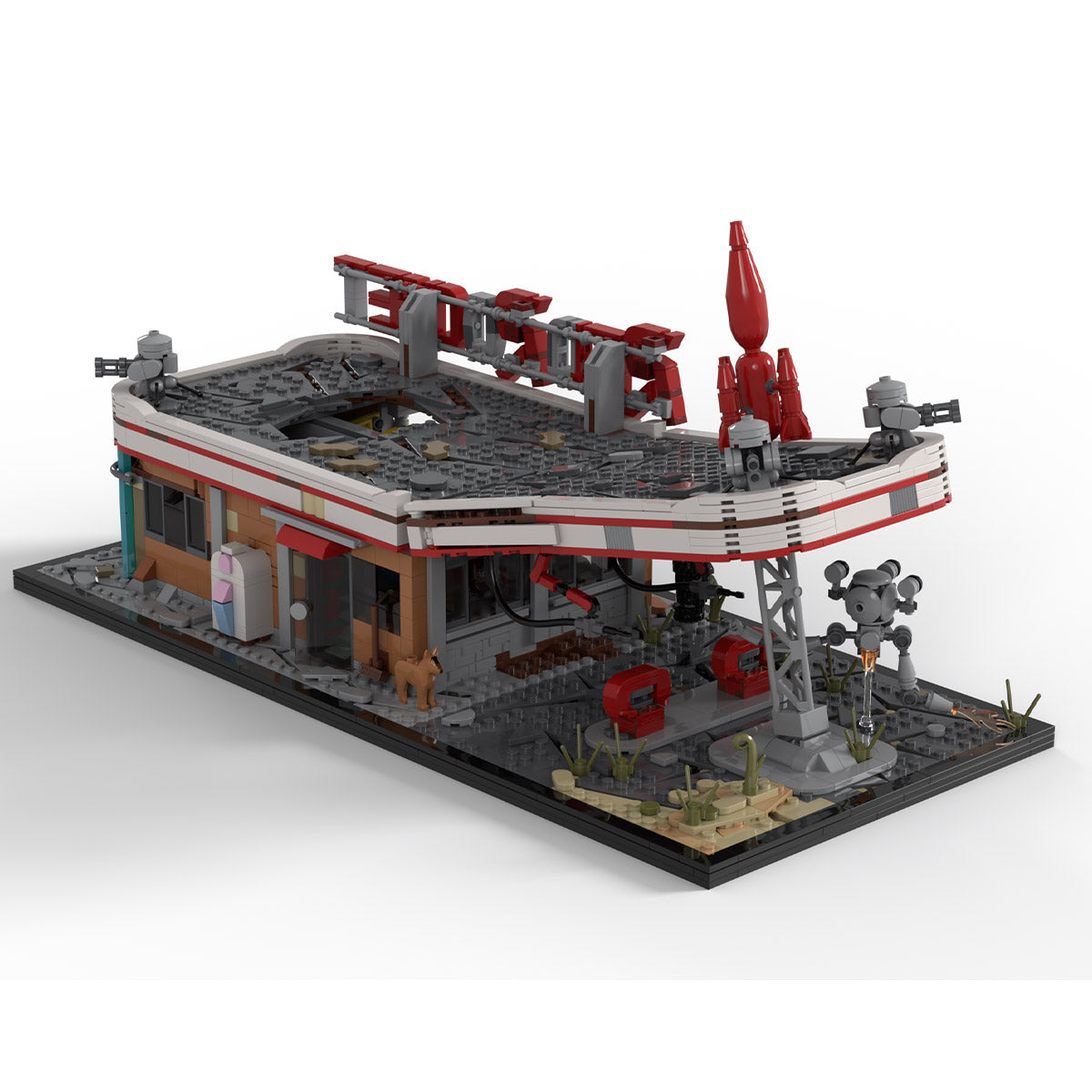 MOC-207430 Fallout Red Rocket Gas Station Building Blocks