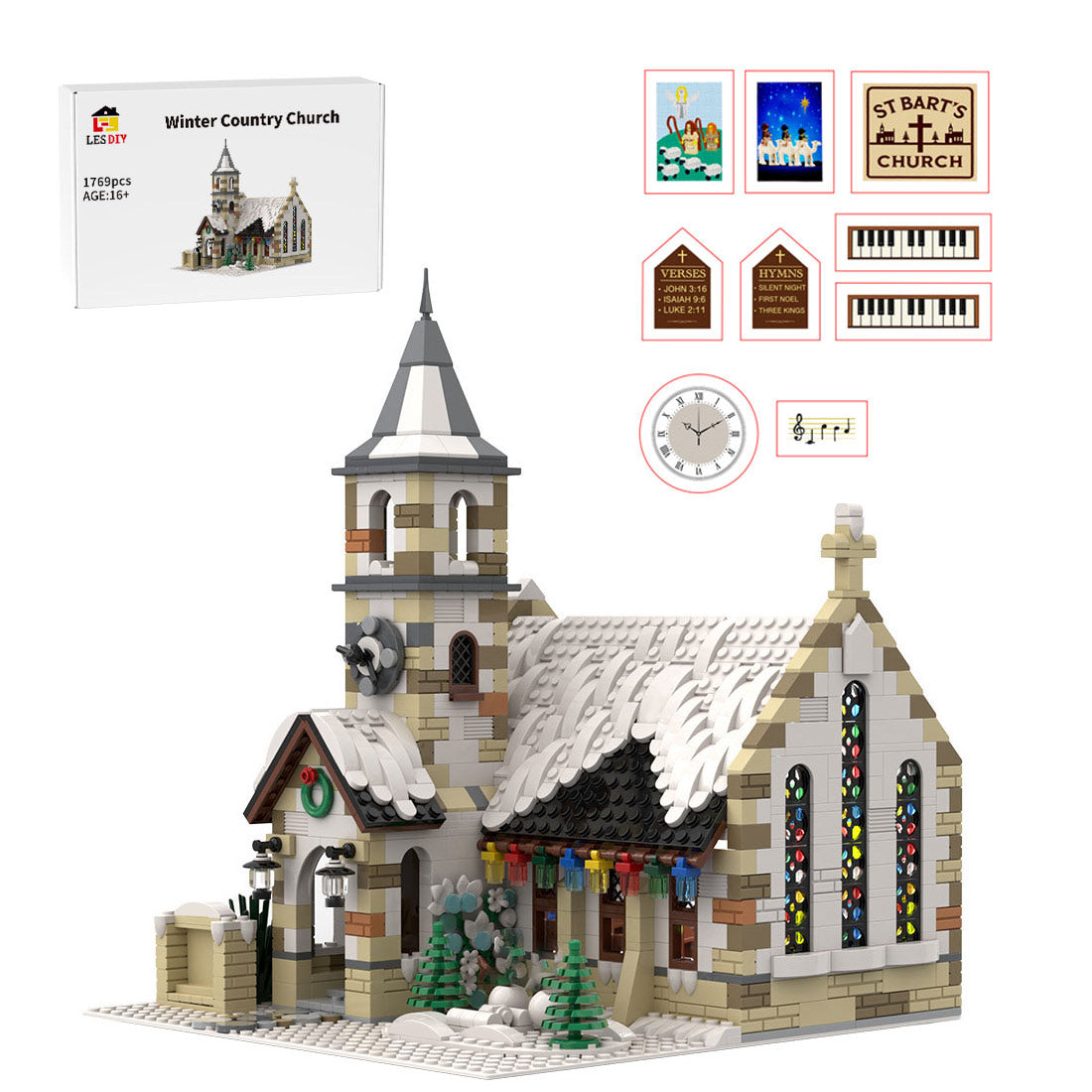 MOC-147549 Winter Country Church Building Blocks