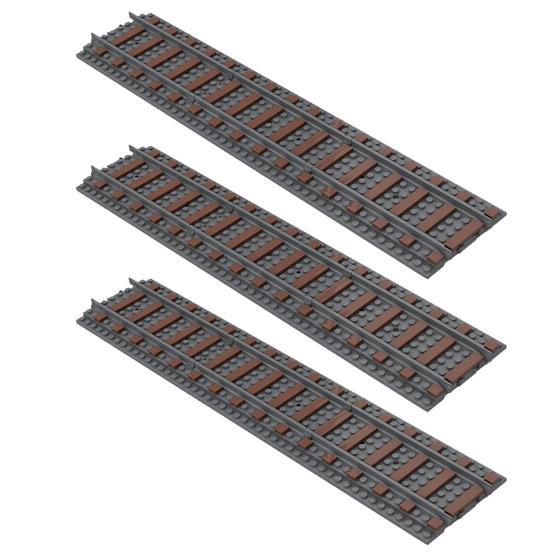 Straight Rail Train Track ×3