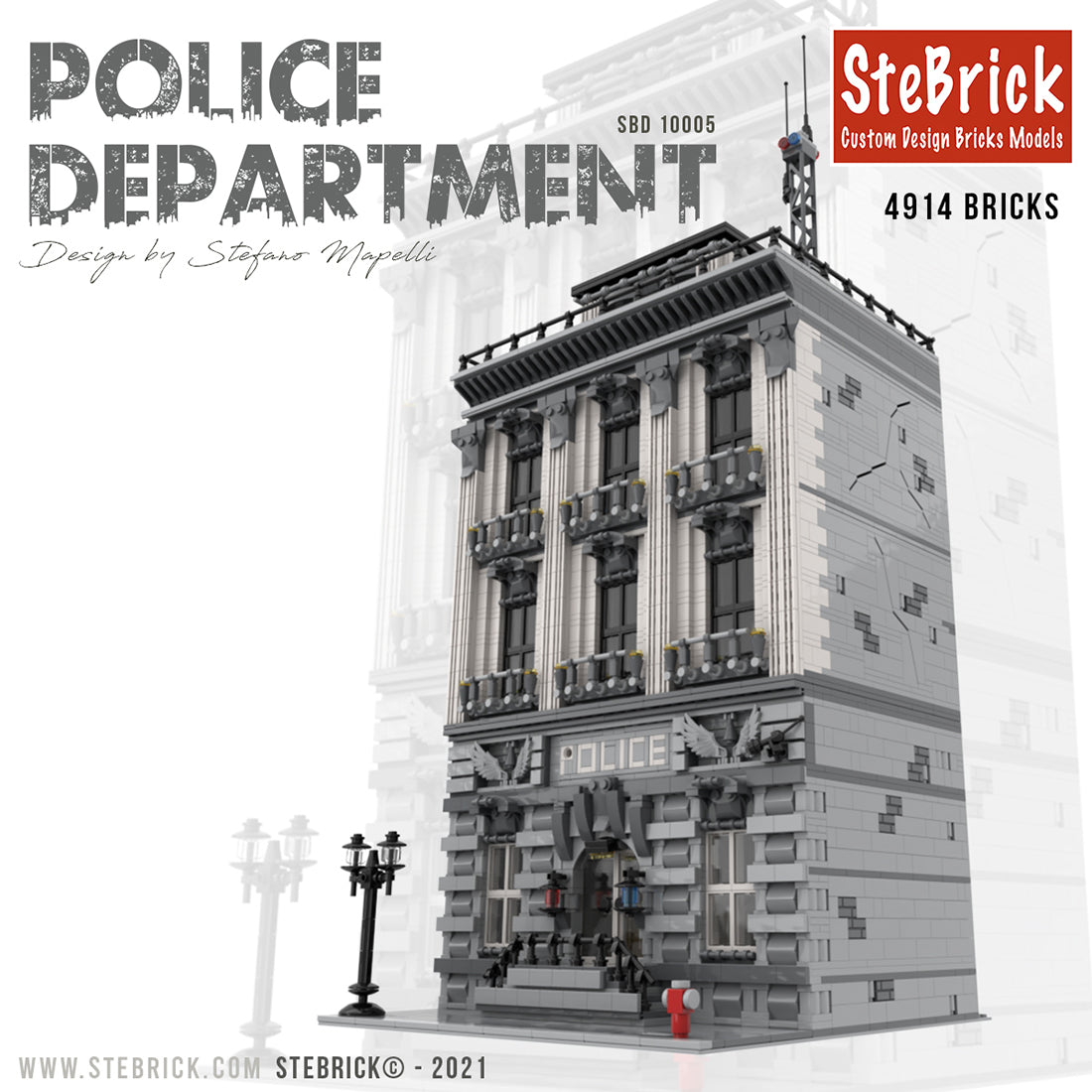 MOC-4652 Large-scale Police Department Building Blocks