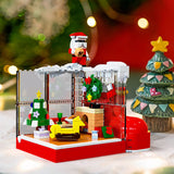 Christmas Cottage Model Pen Container Ornament Building Blocks