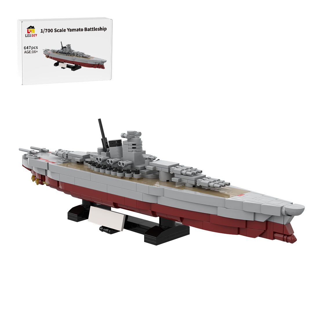 1:700 Scale Yamato Battleship Building Blocks