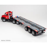 MOC-246143 American Heavy-Duty Truck & Self-Steering 3-Axle Trailer Building Blocks