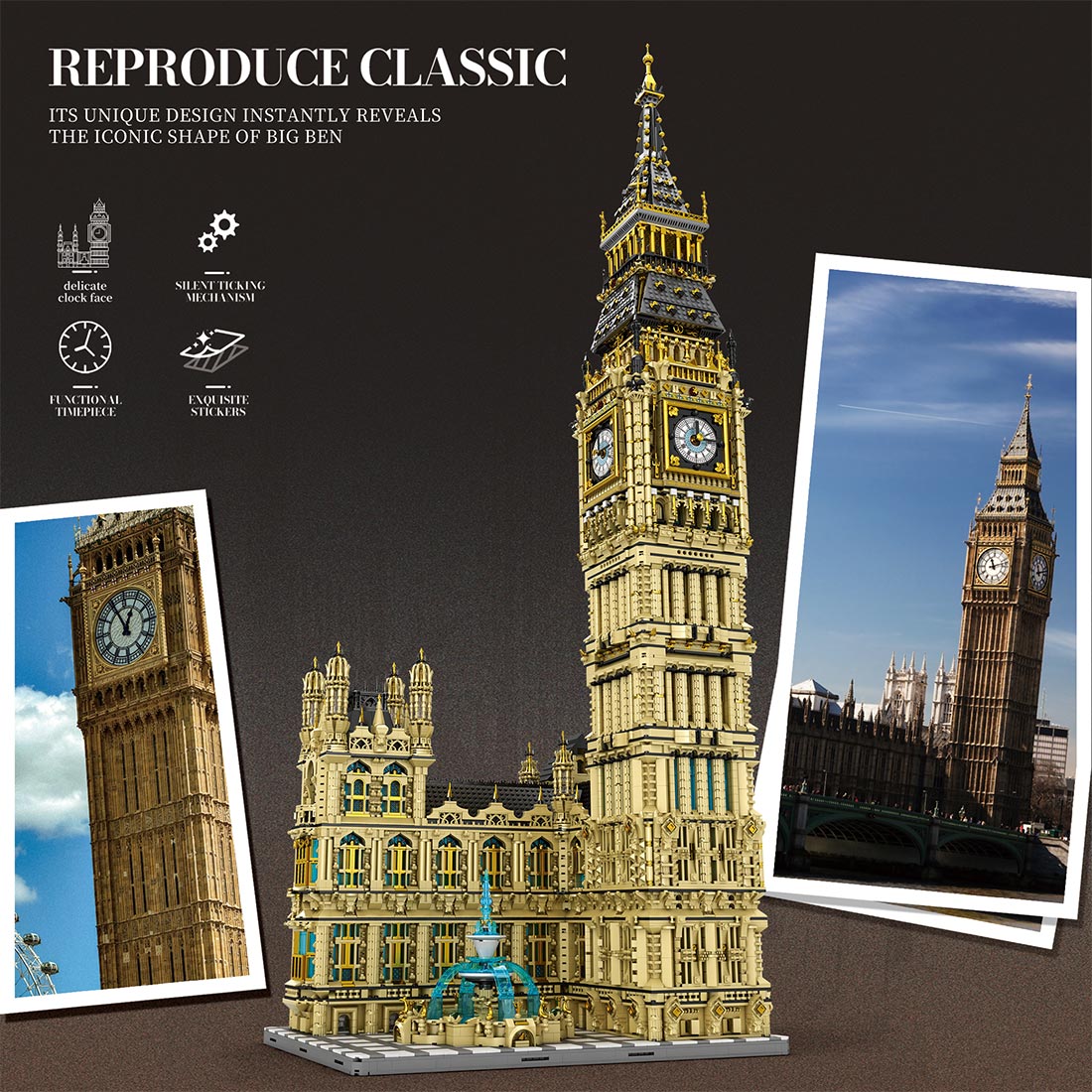 Famous British Landmark Clock Tower Building Blocks