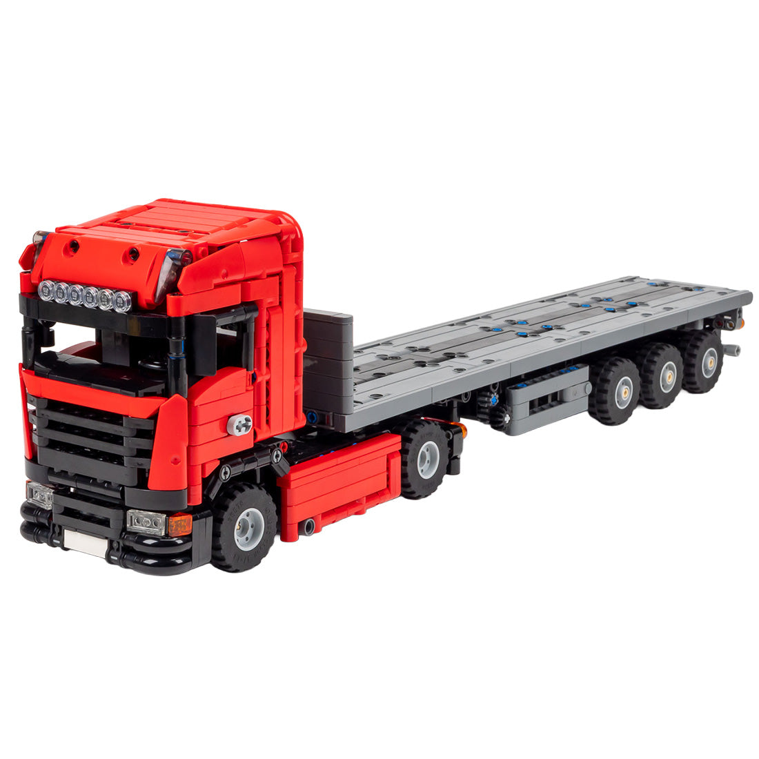 MOC-252296 European Cab-Over Heavy Truck & Self-Steering 3-Axle Trailer Building Blocks