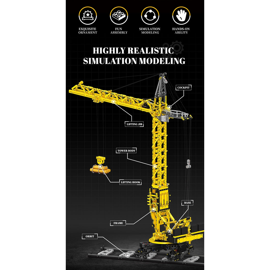 RC Electric Tower Crane Building Blocks