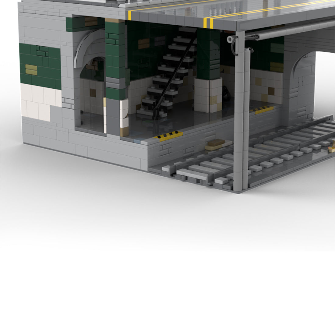 MOC-129272 Modular Urban Transit Station with Rooftop Greenery Building Blocks