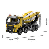 MOC-234000 1/17 Scale 4x8 Cement Mixer Truck Building Blocks