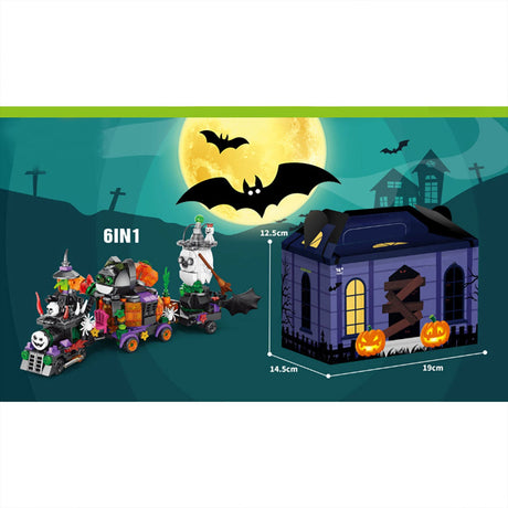 6 - in - 1 Halloween Ghost Train Assembly Toy Building Blocks - LesDiy - 