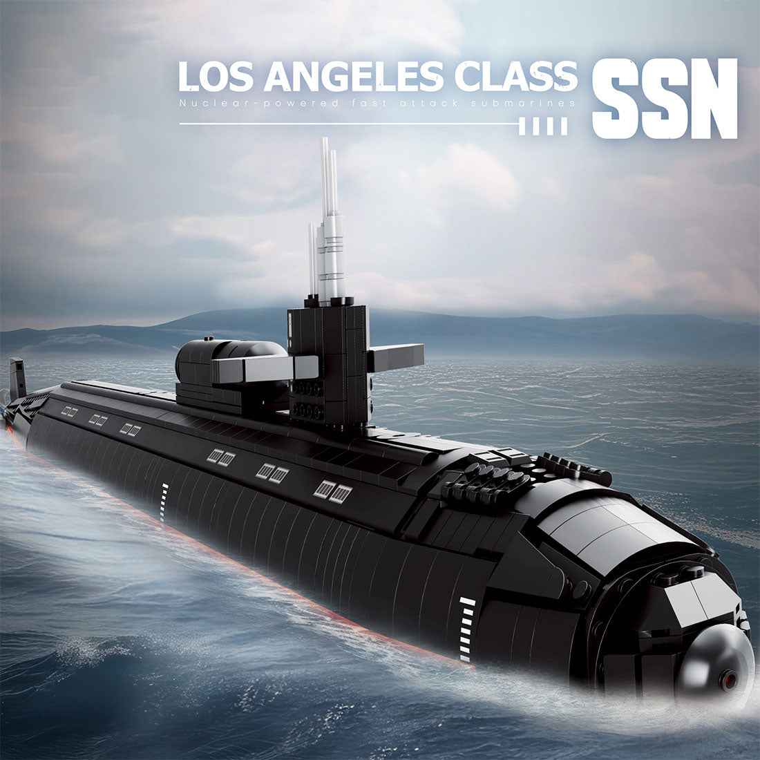 Mocsage 1/125 UCC Los Angeles-class Military Nuclear Submarine Model Building Blocks