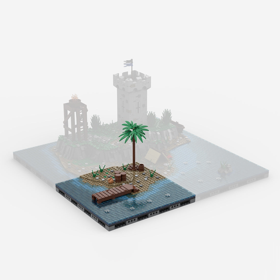 Medieval Watchtower Brick Kit, CA-001 Coastal Modular Building Blocks